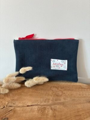 Pochette zippée en velours